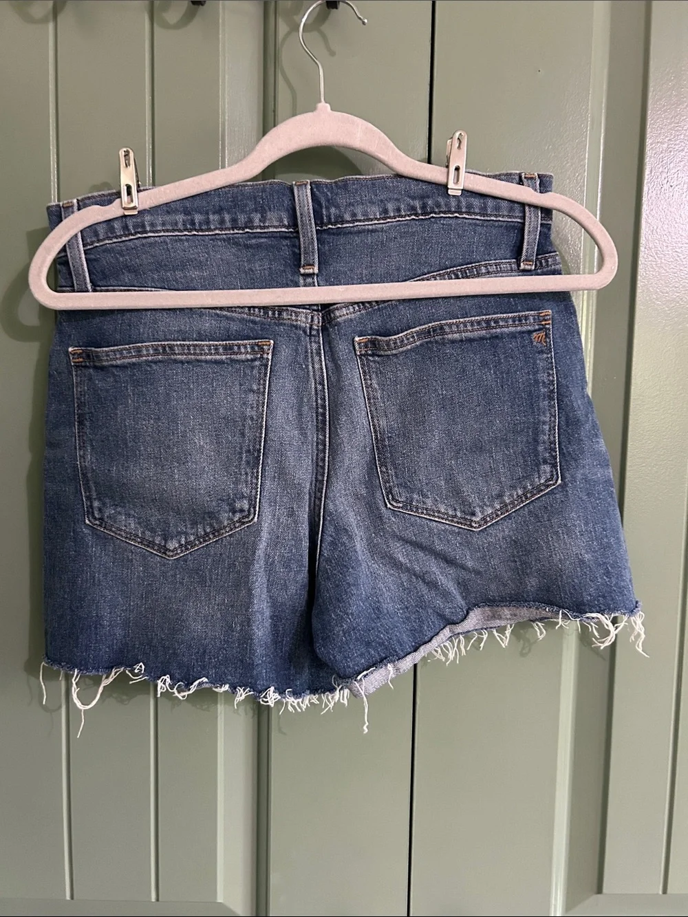 High rise denim shorts